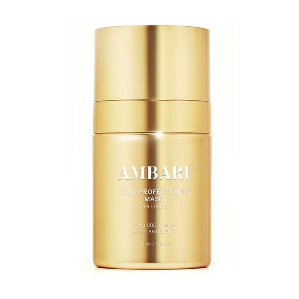 Ambari Gold Profection22 Mask 30ml 1oz CBD Reishi 22% AHA Blend Peel Polish NEW